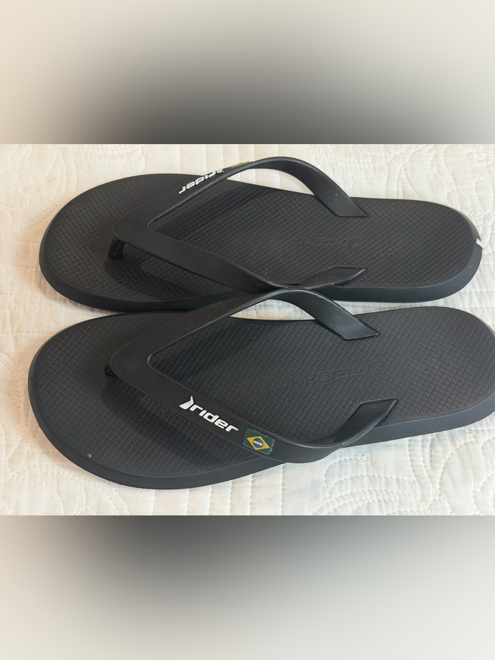 Rider R1 AD By Grendene Black Flip Flop Sandals Brazil 40 US/9 EU/42 Unisex